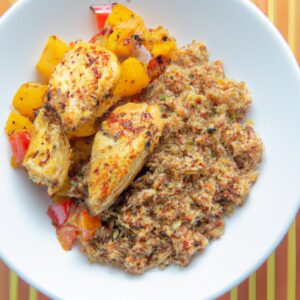 Jollof Quinoa with Grilled Chicken